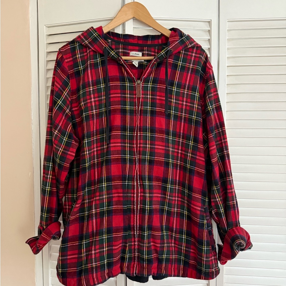 L.L. Bean Red Plaid Hoodie
